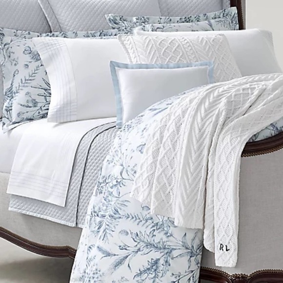 Ralph Lauren Bedding Ralph Lauren Highland Throw White Cable Knit